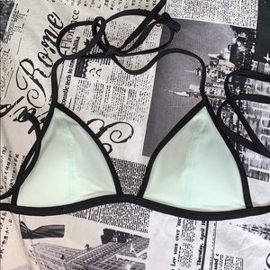 turquoise and white bikini top